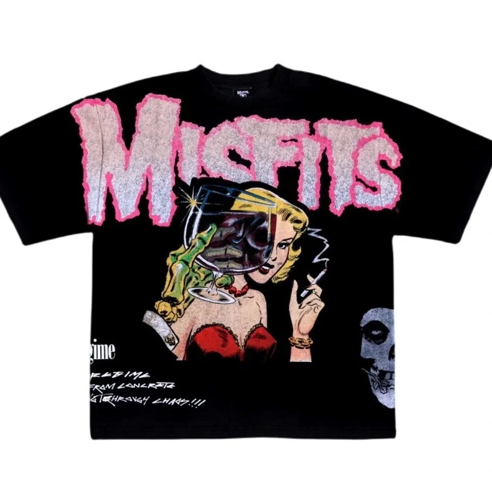 Civil Regime Die Die My Darling 199X Oversized Tee Vintage Black Misfits Graphic